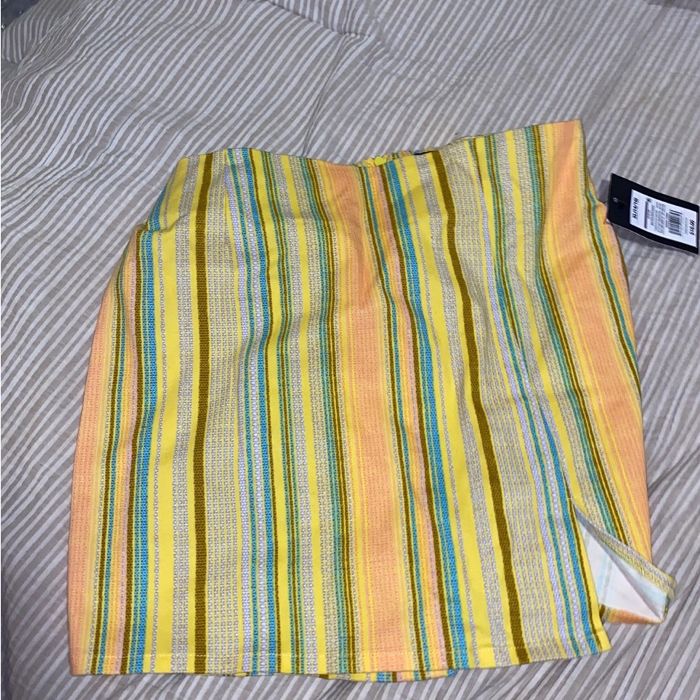 Girls' Notch-Front Skirt - Art Class Pink/Blue Striped XL